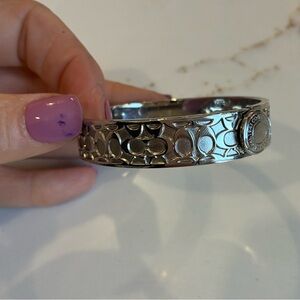 Coach silver logo print bracelet